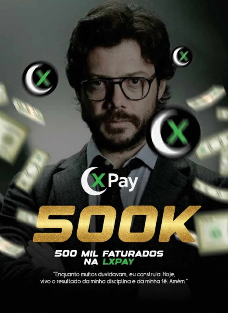 Placa 500K - 500 mil faturados na LXPay